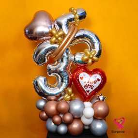 Image of  Rosegold Love Balloon Bouquet 