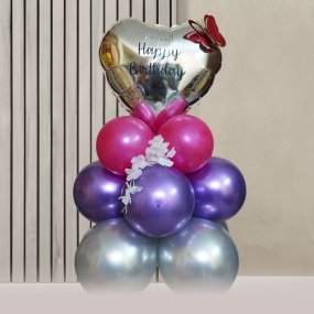 Purple silver Birthday bouquet