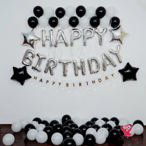 Black white Balloon Decor