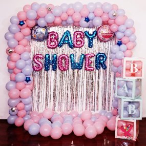 Purple Pink Baby Shower Decor