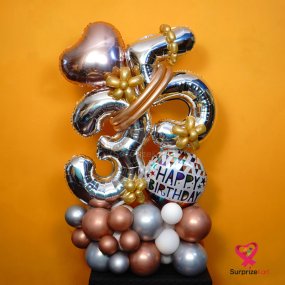 Rosegold Birthday Balloon Bouquet 
