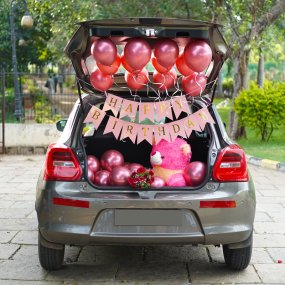 Pink chrome carboot decor